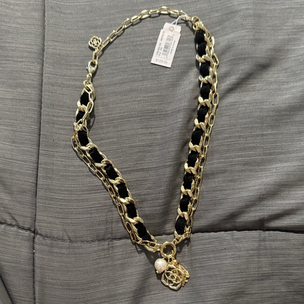 Gold and Black Chain Necklace and Earring Set New with tags - Picture 2 of 9